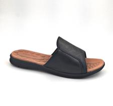 Chinelo Slide Usaflex Couro Preto Para Joanete 0303