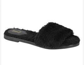 Chinelo Slide Vizzano Com Pelo Feminino Cor Preto - 34