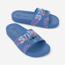 Chinelo Slide Zaxy Disney Stitch Azul Chinelo Slide Zaxy Disney Stitch Azul