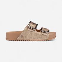 Chinelo Slide Zaxy Partner New Bege Glitter