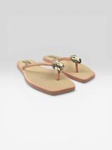 Chinelo Slim Com Detalhe Dourado Rosado Chinelo Slim Com Detalhe Dourado Rosado