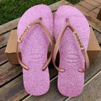 Chinelo slin com glitter rosa Chinelo slin com glitter rosa