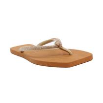 Chinelo Sua Cia Marrom Tira Cristais