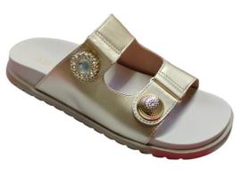 Chinelo sua cia super leve slide com detalhe tiras dourado r.s5553