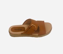 Chinelo tamanco feminino linha confort Softli Caramelo