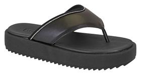 Chinelo Tamanco Moleca Tira Puffer Flatform Strass Anabela