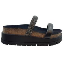 Chinelo Tamanco Slide Feminino Flatform Strass Moleca 5513.105