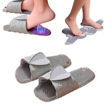 Chinelo Tapete Massageador Limpador Pes Silicone Banho Box Chinelo Tapete Massageador Limpador Pes Silicone Banho Box