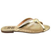 Chinelo Tela Dourada UpDn 5858777 Chinelo Tela Dourada UpDn 5858777