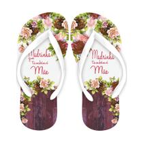 Chinelo temático Madrinha Também é Mãe Floral Marsala