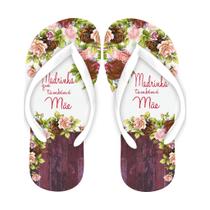 Chinelo temático Madrinha Também é Mãe Floral Marsala