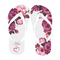 Chinelo temático Mãe de Coração Floral Vinho