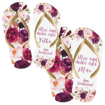 Chinelo temático Tal Mãe Tal Filha - Flores Vermelhas