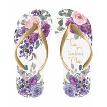 Chinelo Tia que tambem é Mãe - Floral Lilás