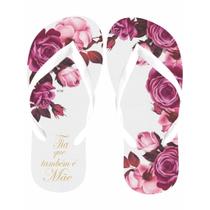 Chinelo Tia que tambem é Mãe - Floral Vinho