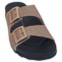 Chinelo Tipo Tamanco Feminino Moleca Brilho Fivela Fixa Chinelo Tipo Tamanco Feminino Moleca Brilho Fivela Fixa