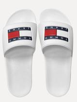 Chinelo Tommy Jeans Slide Essential Flag Pool Branco Tamanho Calçado:40