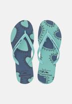 Chinelo Tropical Brasil Estampado Slim Acqua