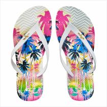 Chinelo Tropical Feminino Coqueiros Coloridos, Magicc