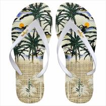 Chinelo Tropical Feminino Coqueiros Palha, Magicc