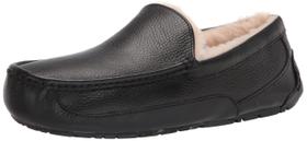 Chinelo UGG masculino Ascot de couro preto resistente à água Chinelo UGG masculino Ascot de couro preto resistente à água