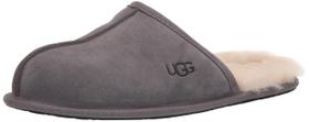 Chinelo UGG Scuff para homens em couro integral cinza escuro Chinelo UGG Scuff para homens em couro integral cinza escuro