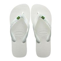 Chinelo Unissex De Dedo Havaianas Brasil Clássica Verão Branco Praia Dia A Dia Casual Tradicional