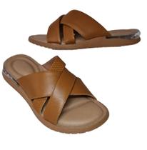 Chinelo Usaflex AH1319 Conforto em Couro e Gel Caramelo Chinelo Usaflex AH1319 Conforto em Couro e Gel Caramelo