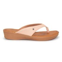 Chinelo Usaflex Feminino Plataforma Couro Casual V1278