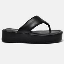 Chinelo Via Marte Feminino Plataforma Dedo - Preto