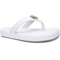 Chinelo Via Marte Logo Metal Detalhe Feminino-Branco