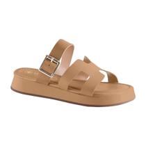 Chinelo Via Uno 80304 Papete Flatform Metalizada Casual Feminino