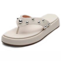 Chinelo Vizzano Flat Spikes Feminino - Off White Chinelo Vizzano Flat Spikes Feminino - Off White