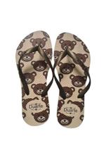 Chinelos Aduto Estampado Feminino COR:TIRAS MARROMNUMERAÇÃO:33/34