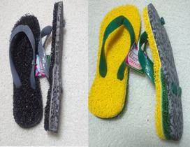 Chinelos Apaju, 2 pares de capacho/ emborrachado p/ trat. esporão