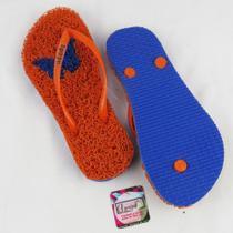 Chinelos Apaju, capacho/ borracha 100%, ortopédico e anti stress, decorado de borboleta.