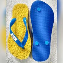 Chinelos Apaju, capacho/ borracha SBR 100% terapêutico, ante stress de cor amarelo tamanho maior