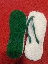 Chinelos Apaju, duplo capacho, anti stress de cor branco