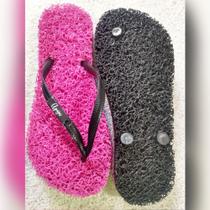 Chinelos Apaju, duplo capacho de cor rosa