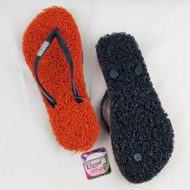 Chinelos Apaju, duplo capacho ortopédico ante stress laranja.