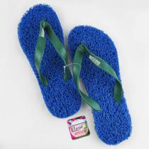 Chinelos Apaju, duplo capacho ortopédico anti stress azul.
