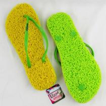 Chinelos Apaju, duplo capacho terapêutico, ortopédico, anti stress de cor amarelo.