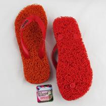 Chinelos Apaju, duplo capacho terapêutico, ortopédico, anti stress de cor laranja maior