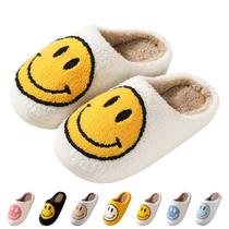 Chinelos Beishani Smile Face, retrô, macios, de pelúcia, quentes, femininos Chinelos Beishani Smile Face, retrô, macios, de pelúcia, quentes, femininos