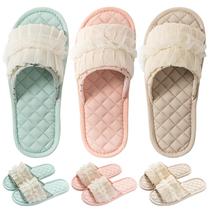 Chinelos biroris de algodão floral para mulheres, 3 pares Chinelos biroris de algodão floral para mulheres, 3 pares