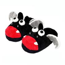 Chinelos Black Bat Funny Plush Warm Winter Shoes, tamanho 28