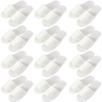 Chinelos Bunnycool, 12 pares, descartáveis, com bico aberto, bege, 29x12 cm