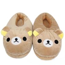 Chinelos Cartoon Bear Plush Soft Bottom Warm Winter