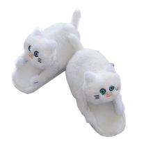 Chinelos Cartoon Cat Plush para mulheres e sapatos de inverno Chinelos Cartoon Cat Plush para mulheres e sapatos de inverno