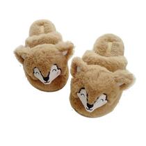 Chinelos Cartoon Fox Plush para mulheres e homens - Inverno